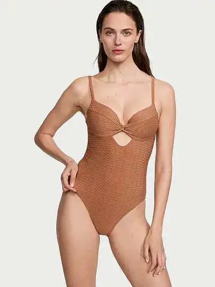Authentic Victoria's Secret Textured One-Piece Push-Up Swimsuit, Size L